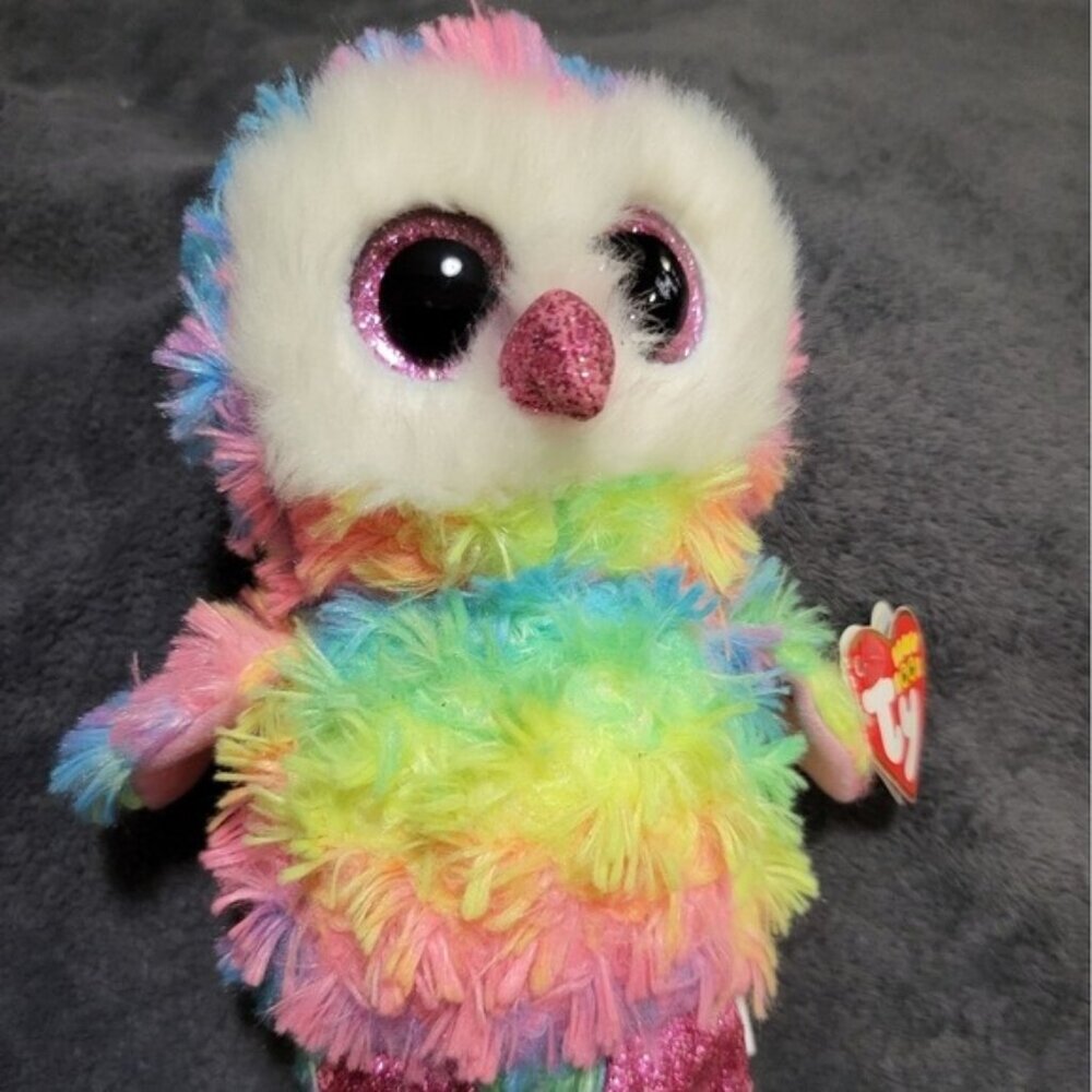 Ty Beanie Boos Rainbow Owl Plush Toy